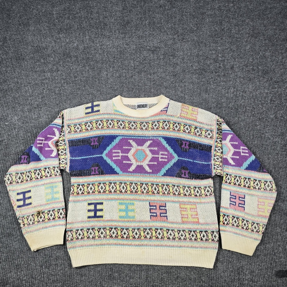 Vintage Unionbay‎ Sweater Mens Medium Geometric Aztec Pullover 90s